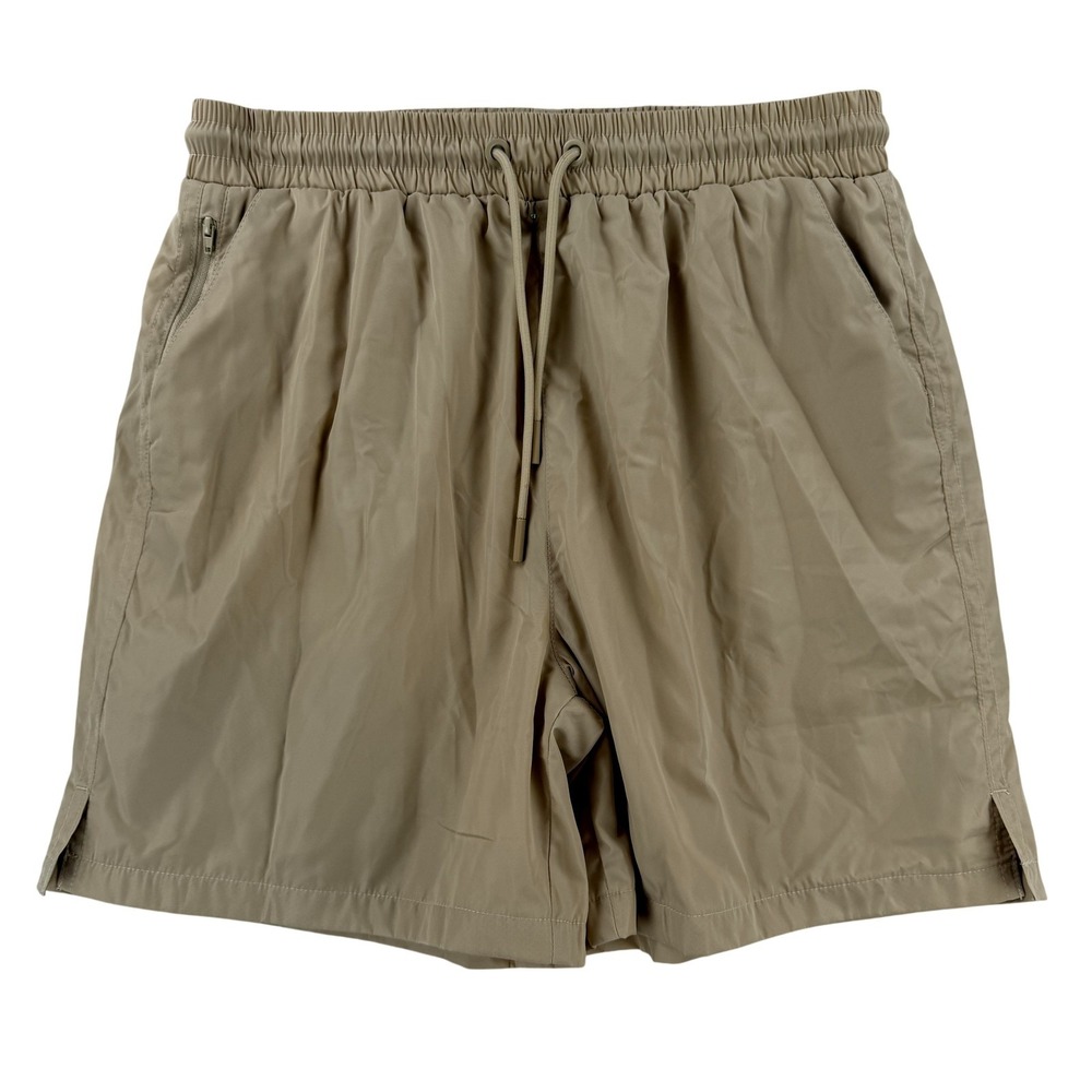 Maison Article Swim‎ Shorts Mens Medium Tan Hybrid Trunks Mesh Lined Quick Dry